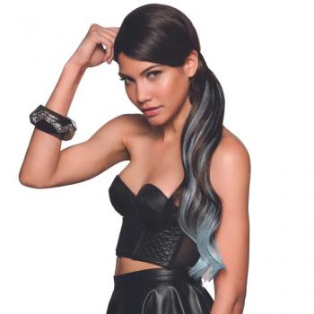 HAIRDO Pferdeschwanz Dark Chocolate/ Blue